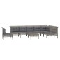 vidaXL 9-tlg. Garten-Lounge-Set mit Kissen Grau Poly Rattan vidaXL 9-tlg. Garten-Lounge-Set mit Kissen Grau Poly Rattan