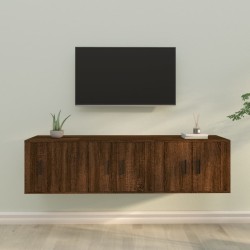 vidaXL 3-tlg. TV-Schrank-Set Braun Eichen-Optik Holzwerkstoff