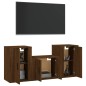 vidaXL 3-tlg. TV-Schrank-Set Braun Eichen-Optik Holzwerkstoff vidaXL 3-tlg. TV-Schrank-Set Braun Eichen-Optik Holzwerkstoff