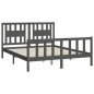 vidaXL Massivholzbett mit Kopfteil Grau Kiefer 150x200 cm vidaXL Massivholzbett mit Kopfteil Grau Kiefer 150x200 cm