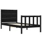 vidaXL Massivholzbett mit Kopfteil Schwarz 90x200 cm vidaXL Massivholzbett mit Kopfteil Schwarz 90x200 cm