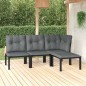 vidaXL 4-tlg. Garten-Lounge-Set Schwarz und Grau Poly Rattan vidaXL 4-tlg. Garten-Lounge-Set Schwarz und Grau Poly Rattan