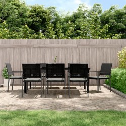 vidaXL 9-tlg. Garten-Essgruppe mit Kissen Poly Rattan und Stahl