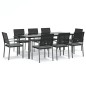 vidaXL 9-tlg. Garten-Essgruppe mit Kissen Poly Rattan und Stahl vidaXL 9-tlg. Garten-Essgruppe mit Kissen Poly Rattan und Stahl
