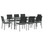 vidaXL 9-tlg. Garten-Essgruppe mit Kissen Poly Rattan und Stahl vidaXL 9-tlg. Garten-Essgruppe mit Kissen Poly Rattan und Stahl