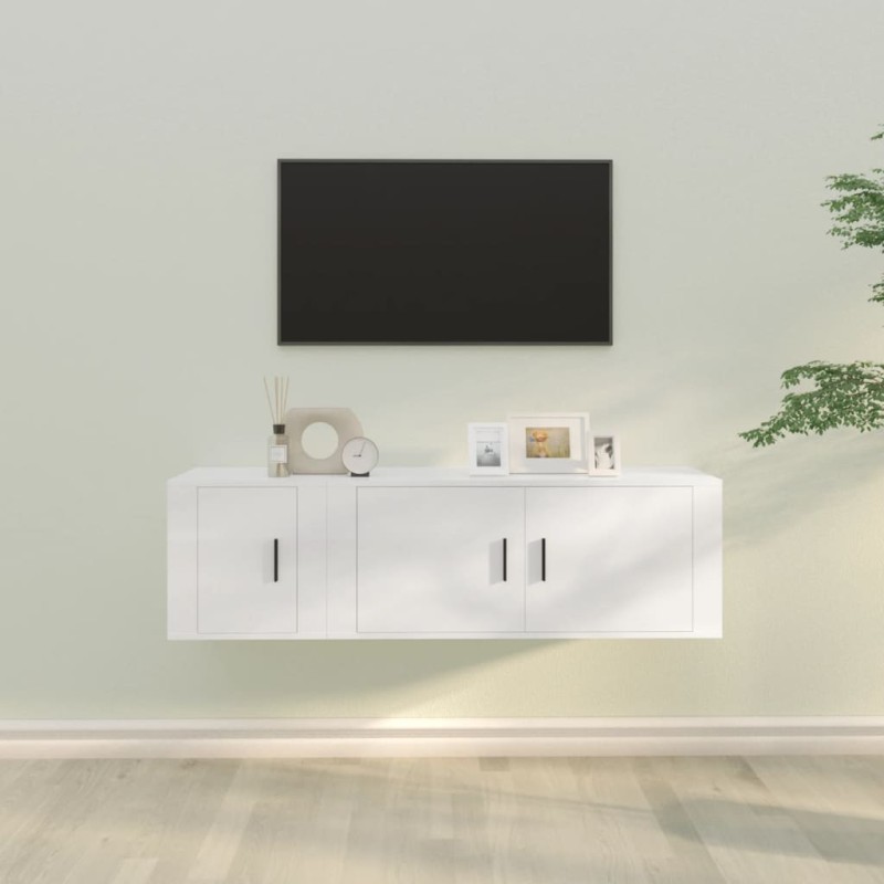 vidaXL 2-tlg. TV-Schrank-Set Weiß Holzwerkstoff vidaXL 2-tlg. TV-Schrank-Set Weiß Holzwerkstoff
