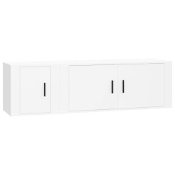 vidaXL 2-tlg. TV-Schrank-Set Weiß Holzwerkstoff
