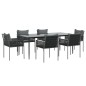 vidaXL 7-tlg. Garten-Essgruppe mit Kissen Poly Rattan und Stahl vidaXL 7-tlg. Garten-Essgruppe mit Kissen Poly Rattan und Stahl