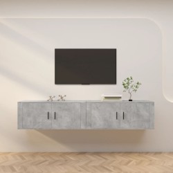 vidaXL TV-Wandschränke 2 Stk. Betongrau 100x34,5x40 cm