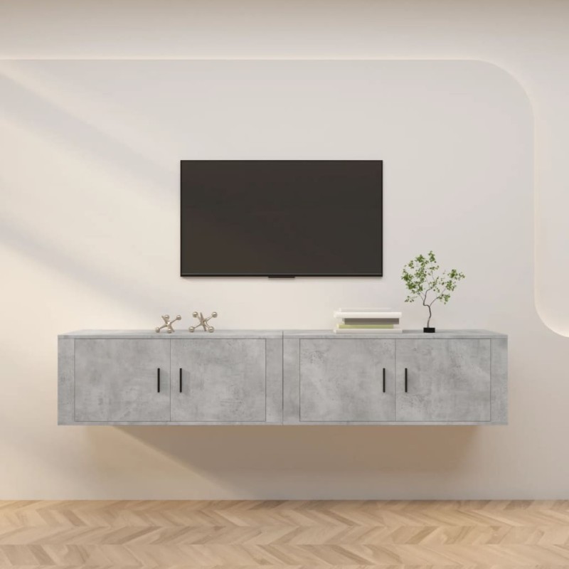 vidaXL TV-Wandschränke 2 Stk. Betongrau 100x34,5x40 cm vidaXL TV-Wandschränke 2 Stk. Betongrau 100x34,5x40 cm