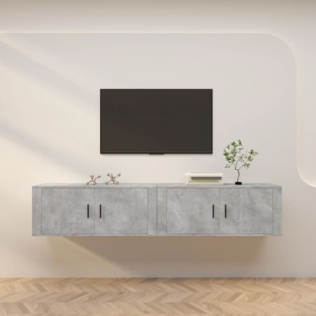 vidaXL TV-Wandschränke 2 Stk. Betongrau 100x34,5x40 cm
