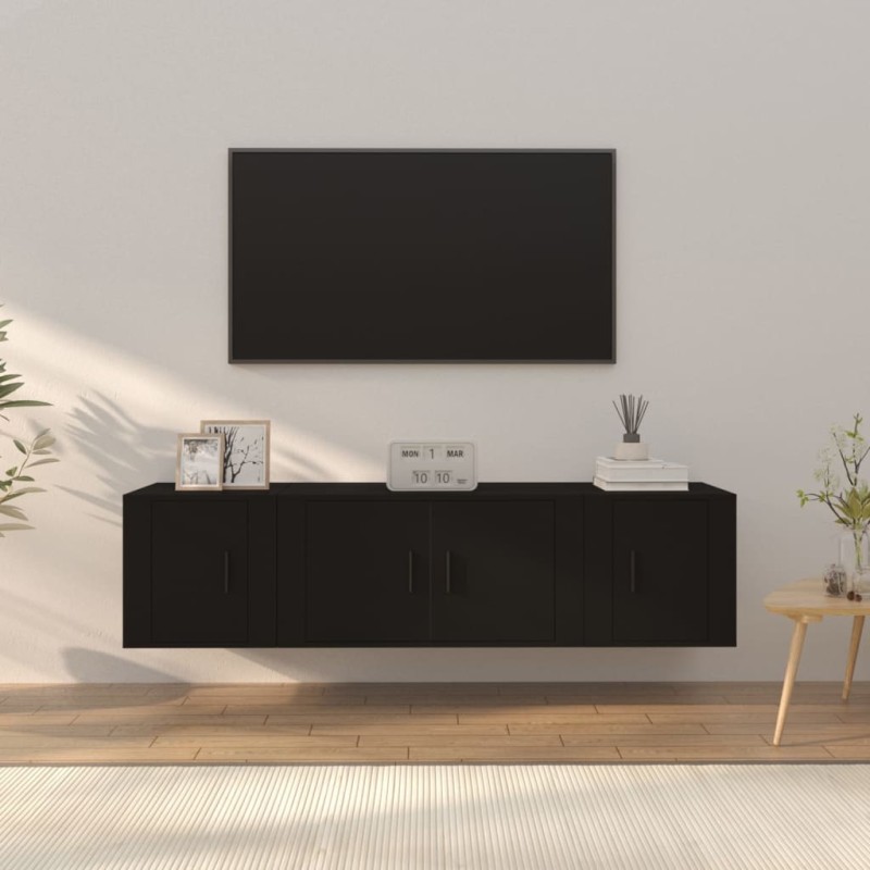 vidaXL 3-tlg. TV-Schrank-Set Schwarz Holzwerkstoff vidaXL 3-tlg. TV-Schrank-Set Schwarz Holzwerkstoff