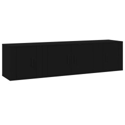 vidaXL 3-tlg. TV-Schrank-Set Schwarz Holzwerkstoff