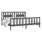 vidaXL Massivholzbett mit Kopfteil Grau Kiefer 200x200 cm