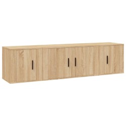 vidaXL 3-tlg. TV-Schrank-Set Sonoma-Eiche Holzwerkstoff