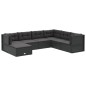 vidaXL 7-tlg. Garten-Lounge-Set mit Kissen Schwarz Poly Rattan vidaXL 7-tlg. Garten-Lounge-Set mit Kissen Schwarz Poly Rattan