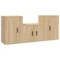 vidaXL 3-tlg. TV-Schrank-Set Sonoma-Eiche Holzwerkstoff vidaXL 3-tlg. TV-Schrank-Set Sonoma-Eiche Holzwerkstoff