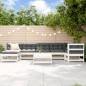 vidaXL 8-tlg. Garten-Lounge-Set mit Kissen Weiß Massivholz vidaXL 8-tlg. Garten-Lounge-Set mit Kissen Weiß Massivholz
