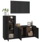 vidaXL 2-tlg. TV-Schrank-Set Schwarz Holzwerkstoff vidaXL 2-tlg. TV-Schrank-Set Schwarz Holzwerkstoff