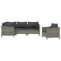 vidaXL 5-tlg. Garten-Lounge-Set mit Kissen Grau Poly Rattan vidaXL 5-tlg. Garten-Lounge-Set mit Kissen Grau Poly Rattan