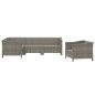 vidaXL 5-tlg. Garten-Lounge-Set mit Kissen Grau Poly Rattan vidaXL 5-tlg. Garten-Lounge-Set mit Kissen Grau Poly Rattan