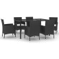 vidaXL 7-tlg. Garten-Essgruppe mit Kissen Schwarz Poly Rattan vidaXL 7-tlg. Garten-Essgruppe mit Kissen Schwarz Poly Rattan