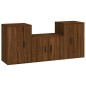 vidaXL 3-tlg. TV-Schrank-Set Braun Eichen-Optik Holzwerkstoff vidaXL 3-tlg. TV-Schrank-Set Braun Eichen-Optik Holzwerkstoff