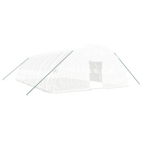 vidaXL Gewächshaus mit Stahlrahmen Weiß 60 m² 10x6x2,85 m