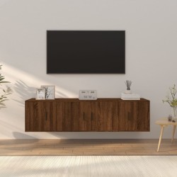 vidaXL 3-tlg. TV-Schrank-Set Braun Eichen-Optik Holzwerkstoff