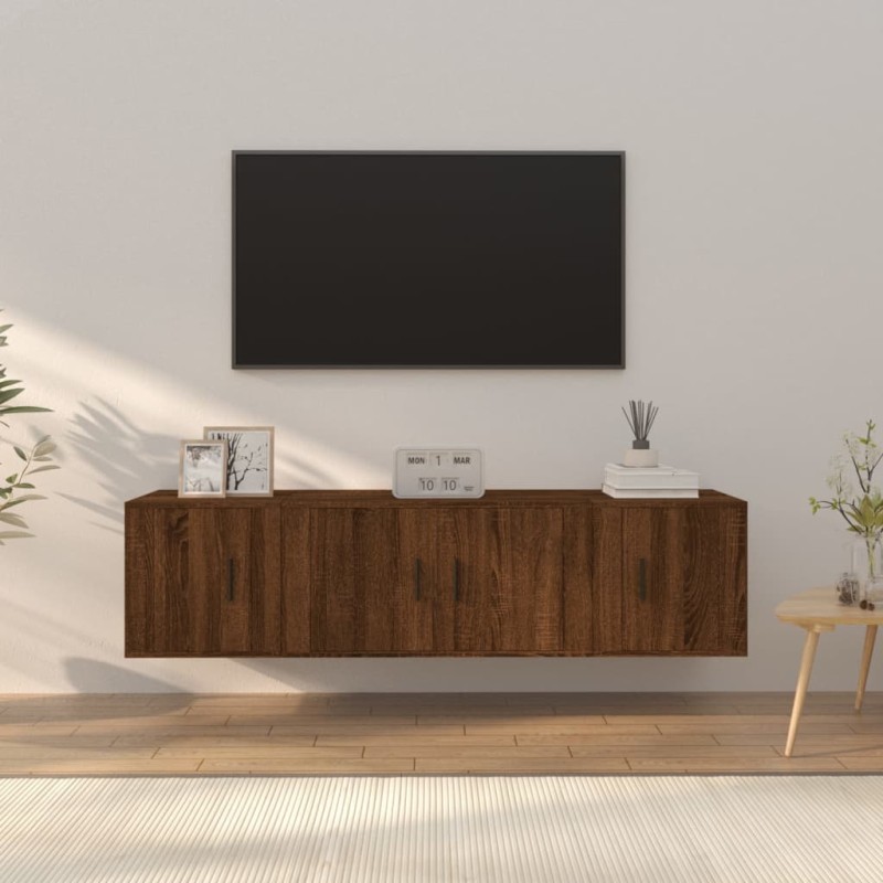 vidaXL 3-tlg. TV-Schrank-Set Braun Eichen-Optik Holzwerkstoff vidaXL 3-tlg. TV-Schrank-Set Braun Eichen-Optik Holzwerkstoff