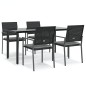 vidaXL 5-tlg. Garten-Essgruppe mit Kissen Poly Rattan und Stahl vidaXL 5-tlg. Garten-Essgruppe mit Kissen Poly Rattan und Stahl