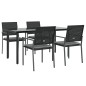 vidaXL 5-tlg. Garten-Essgruppe mit Kissen Poly Rattan und Stahl vidaXL 5-tlg. Garten-Essgruppe mit Kissen Poly Rattan und Stahl