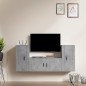 vidaXL 3-tlg. TV-Schrank-Set Betongrau Holzwerkstoff vidaXL 3-tlg. TV-Schrank-Set Betongrau Holzwerkstoff