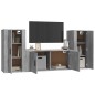 vidaXL 3-tlg. TV-Schrank-Set Betongrau Holzwerkstoff vidaXL 3-tlg. TV-Schrank-Set Betongrau Holzwerkstoff