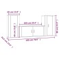vidaXL 3-tlg. TV-Schrank-Set Betongrau Holzwerkstoff vidaXL 3-tlg. TV-Schrank-Set Betongrau Holzwerkstoff