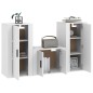 vidaXL 3-tlg. TV-Schrank-Set Weiß Holzwerkstoff vidaXL 3-tlg. TV-Schrank-Set Weiß Holzwerkstoff