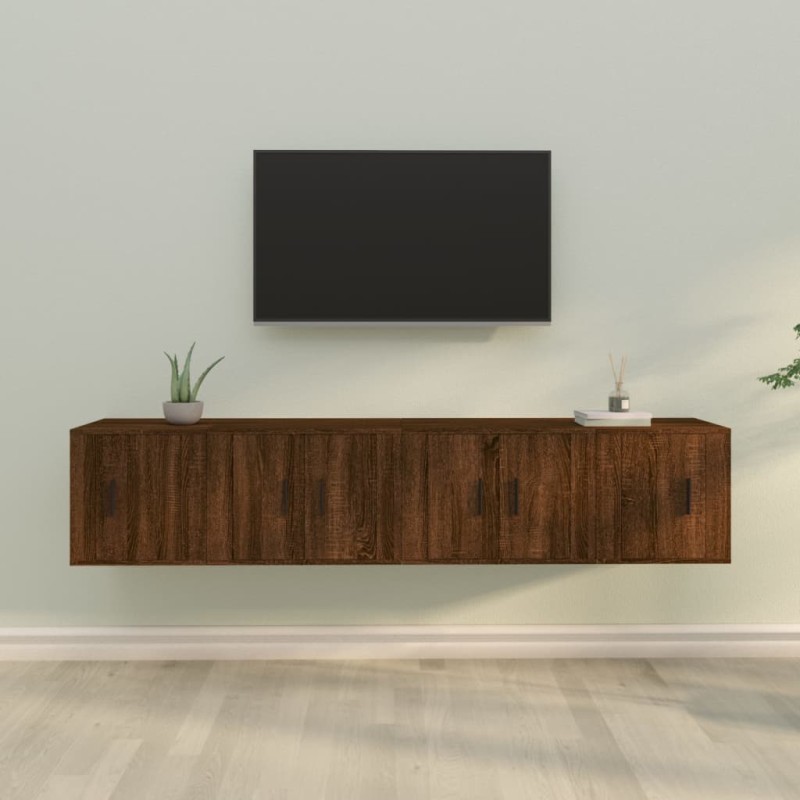 vidaXL 4-tlg. TV-Schrank-Set Braun Eichen-Optik Holzwerkstoff vidaXL 4-tlg. TV-Schrank-Set Braun Eichen-Optik Holzwerkstoff