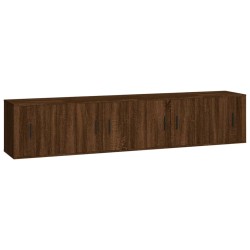 vidaXL 4-tlg. TV-Schrank-Set Braun Eichen-Optik Holzwerkstoff