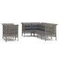 vidaXL 7-tlg. Garten-Lounge-Set mit Kissen Grau Poly Rattan vidaXL 7-tlg. Garten-Lounge-Set mit Kissen Grau Poly Rattan