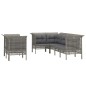 vidaXL 7-tlg. Garten-Lounge-Set mit Kissen Grau Poly Rattan vidaXL 7-tlg. Garten-Lounge-Set mit Kissen Grau Poly Rattan