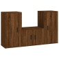 vidaXL 3-tlg. TV-Schrank-Set Braun Eichen-Optik Holzwerkstoff vidaXL 3-tlg. TV-Schrank-Set Braun Eichen-Optik Holzwerkstoff