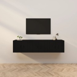 vidaXL TV-Wandschränke 3 Stk. Schwarz 57x34,5x40 cm