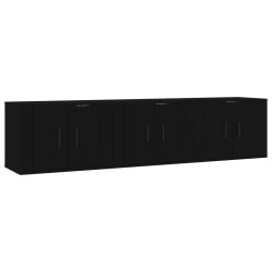 vidaXL TV-Wandschränke 3 Stk. Schwarz 57x34,5x40 cm