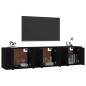 vidaXL TV-Wandschränke 3 Stk. Schwarz 57x34,5x40 cm