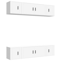 vidaXL 6-tlg. TV-Schrank-Set Weiß Holzwerkstoff