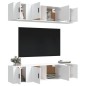 vidaXL 6-tlg. TV-Schrank-Set Weiß Holzwerkstoff vidaXL 6-tlg. TV-Schrank-Set Weiß Holzwerkstoff