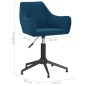 Esszimmerstühle 2 Stk. Drehbar Blau Samt Esszimmerstühle 2 Stk. Drehbar Blau Samt