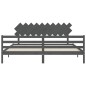 vidaXL Massivholzbett mit Kopfteil Grau 200x200 cm vidaXL Massivholzbett mit Kopfteil Grau 200x200 cm