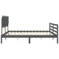 vidaXL Massivholzbett mit Kopfteil Grau 200x200 cm vidaXL Massivholzbett mit Kopfteil Grau 200x200 cm