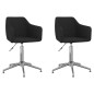Esszimmerstühle 2 Stk. Drehbar Schwarz Stoff Esszimmerstühle 2 Stk. Drehbar Schwarz Stoff